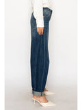 Artemis High Rise Relaxed Tapered Dark Wash Barrel Jeans
