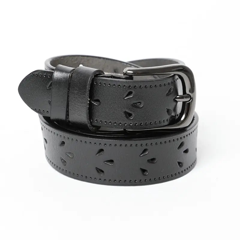 Leather Belt with Petal Design