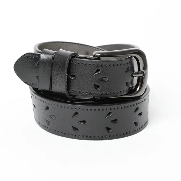 Leather Belt with Petal Design