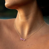Lotus "Isola" Necklace with Pink Sapphire's in Gold Vermeil