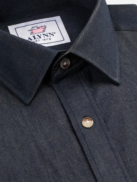 Liam Dark Denim Untuckable Classic Fit Dress Shirt By Alynn