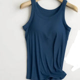 Essential Basic Rib Soft Tank w/Built In Bra