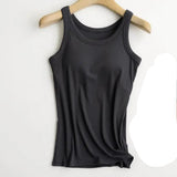 Essential Basic Rib Soft Tank w/Built In Bra