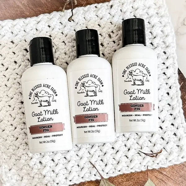 One Blessed Acre Farm- Goat Milk Lotion 2 oz- "Ginger Fig"