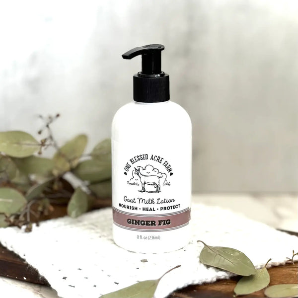 One Blessed Acre Farm- Goat Milk Lotion- 8 oz. "Ginger Fig"