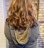 Lightweight Hoodie with Leopard Detail