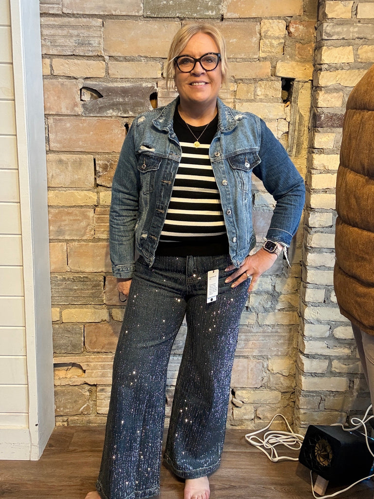 "Sparkle Rhinestone Denim"