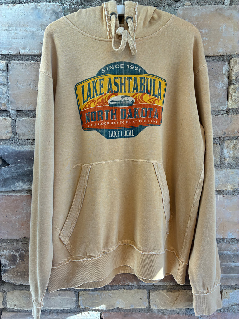 Lake Ashtabula Burnout Wash Hoodie (Mustard)