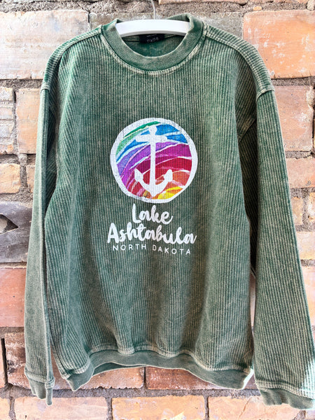 Lake Ashtabula Anchor Corded Crew (Emerald)