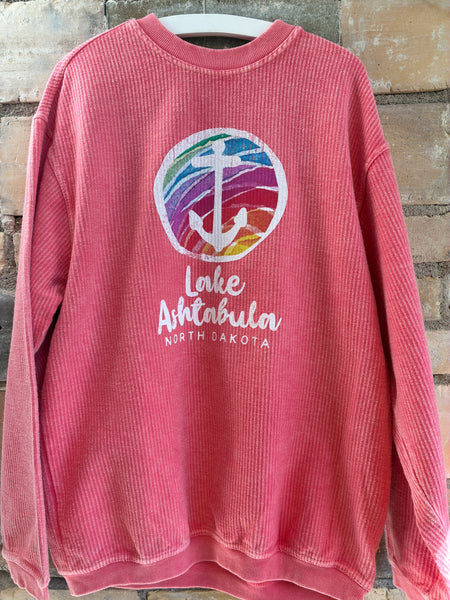 Lake Ashtabula Anchor Corded Crew (Salmon)