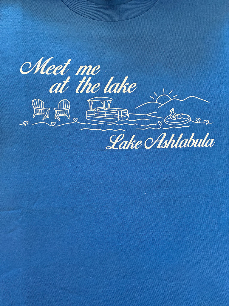 "Meet Me at the Lake" Lake Ashtabula T-Shirt- Royal Blue