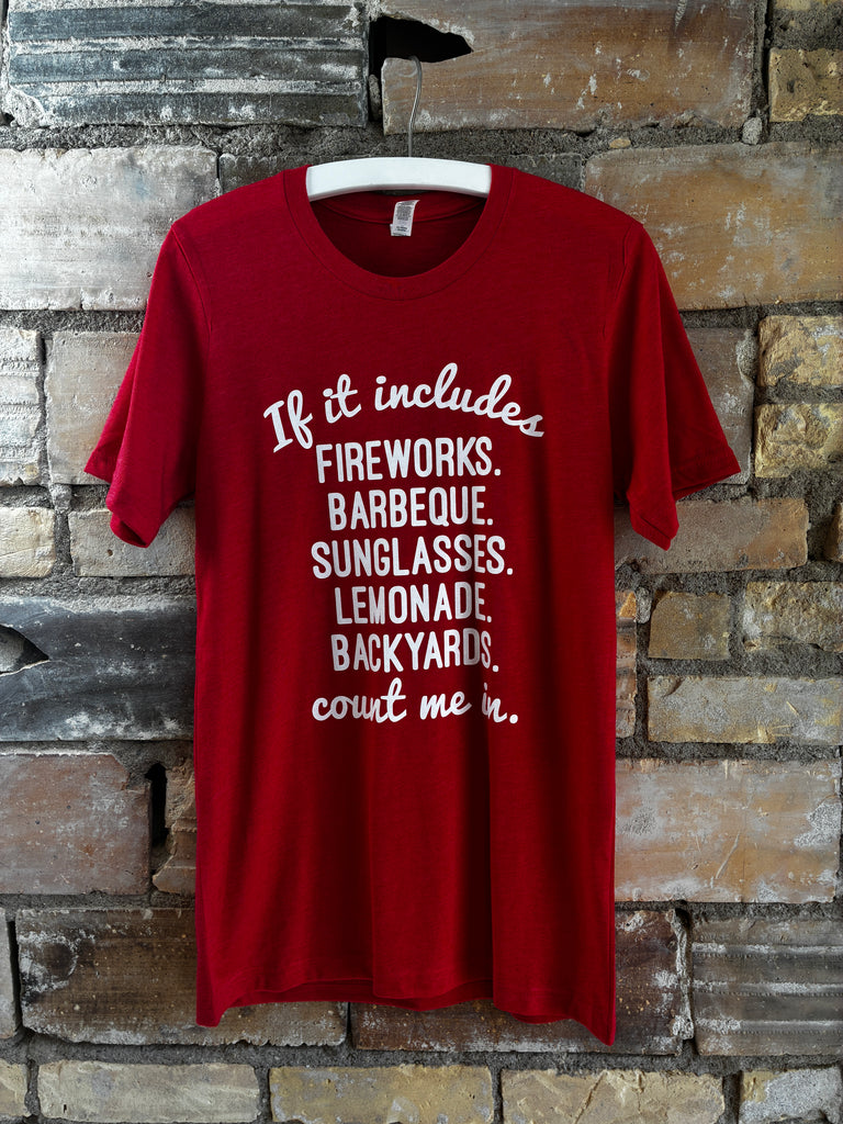 "Count Me In" Red Graphic T-Shirt