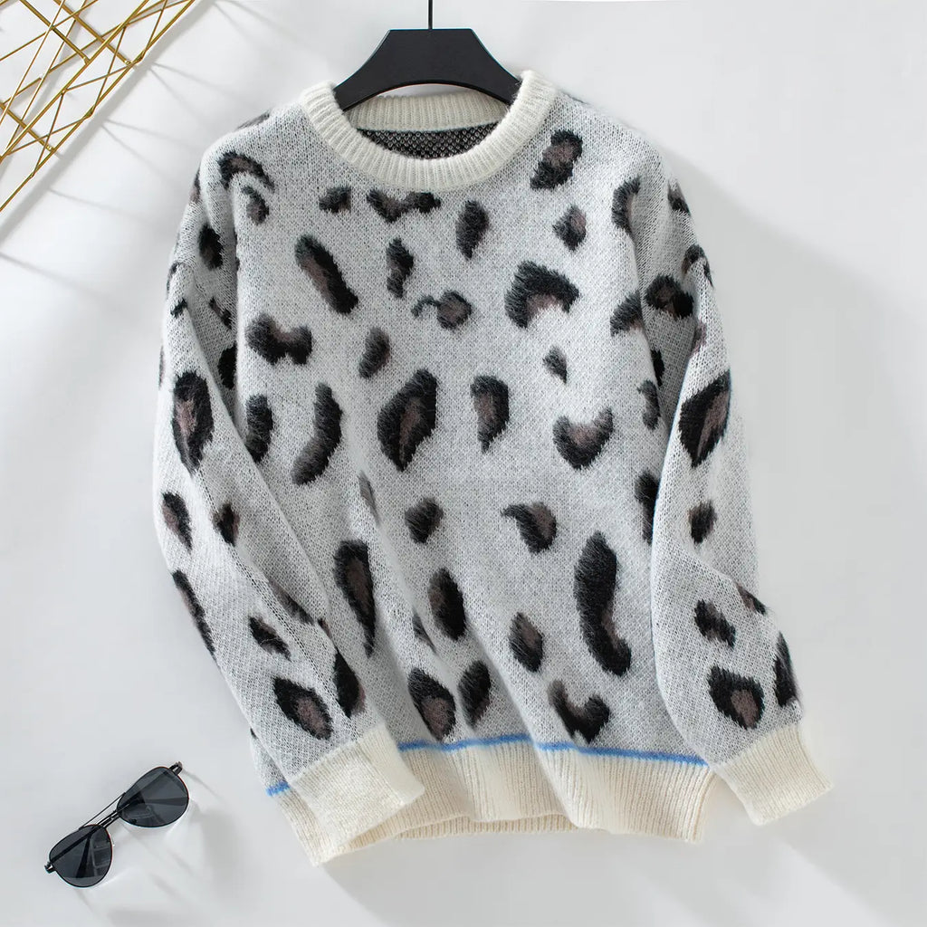 Leopard Print Jacquard Sweater