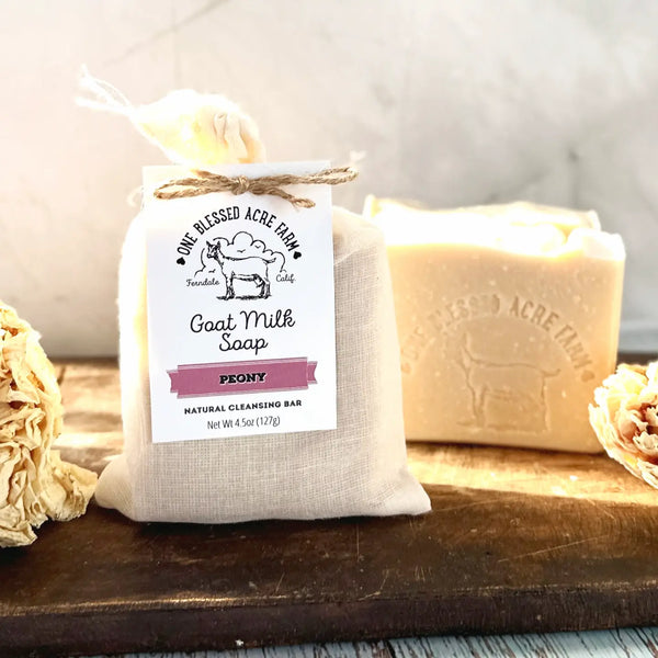 One Blessed Acre Farm- Goat Milk Bar Soap- "Peony"