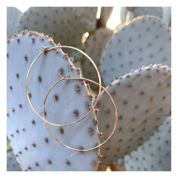 Lotus Round Hoop Earrings- 14K Gold Filled