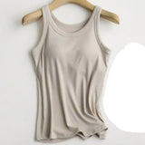 Essential Basic Rib Soft Tank w/Built In Bra