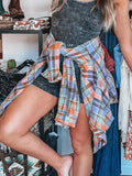 Women's Plaid Print Loose Vintage Shirt