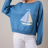 Blue Sailboat Sweater