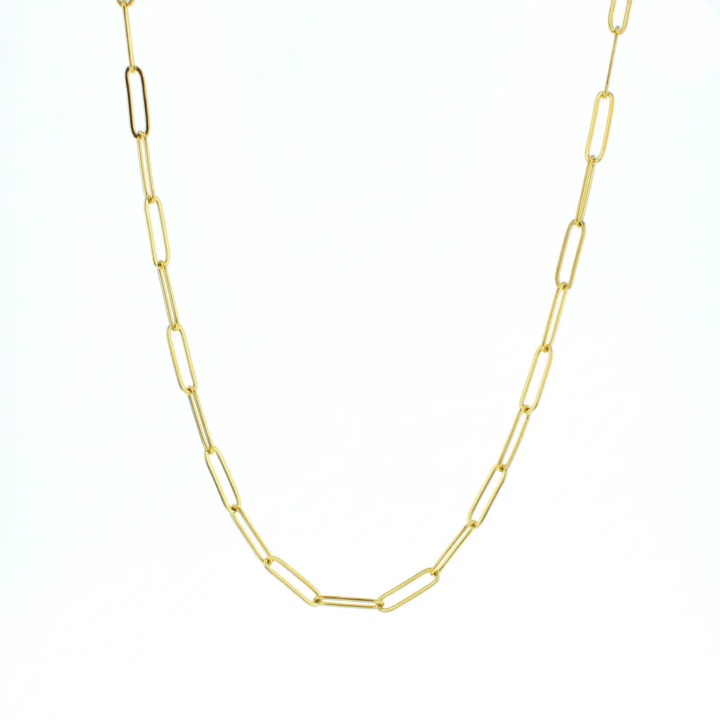 Lotus Link Charm Necklace- Gold Plated Stainless Steel