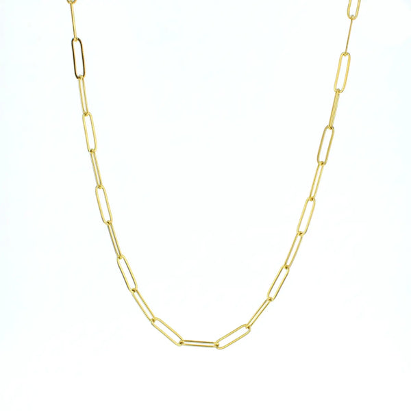 Lotus Link Charm Necklace- Gold Plated Stainless Steel