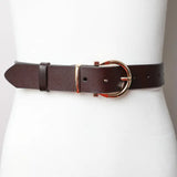 Chic Horseshoe Gold Buckle Belt (Black or Brown)