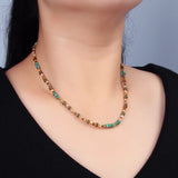 14K Gold Filled Turquoise Citrine Beaded Necklace