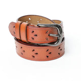 Leather Belt with Petal Design