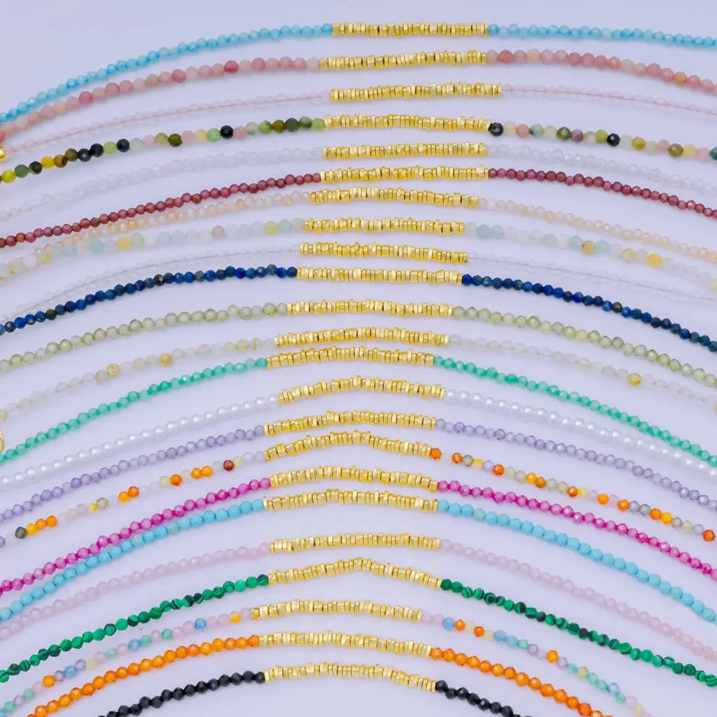 24K Gold Filled Colorful Gemstone Bead Bracelet