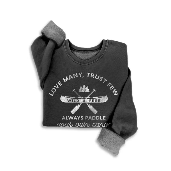 Love Many Trust Few Mineral Sweatshirt in Black