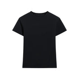 Fitted Cotton Blend Crewneck Tee