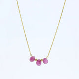 Lotus "Isola" Necklace with Pink Sapphire's in Gold Vermeil