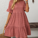 Ruffle A Line Tiered Flowy Mini Dress