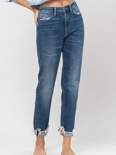 Flying Monkey High Rise Cuffed Boyfriend Jeans