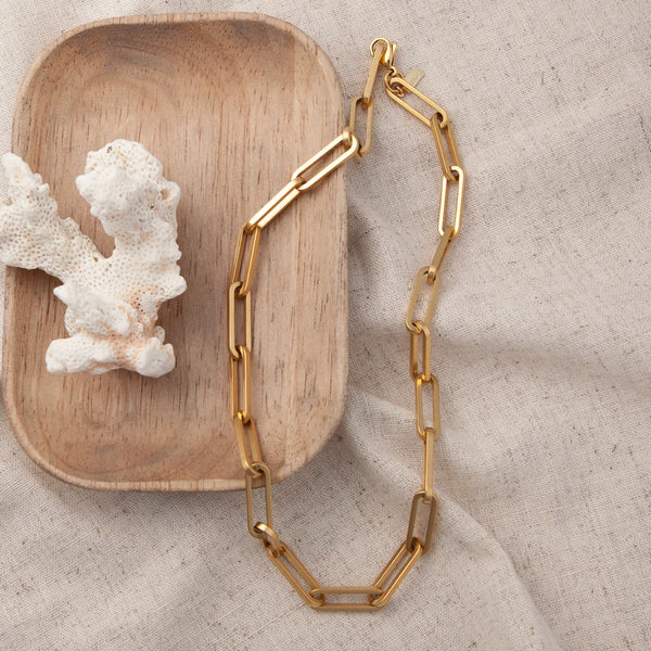 Lotus Waterproof "Willow" Gold Necklace