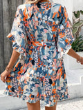 Ruffled Hem Boho Floral Dress