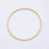 Gold Stainless Steel Twisted Rope Round Bangle Bracelet