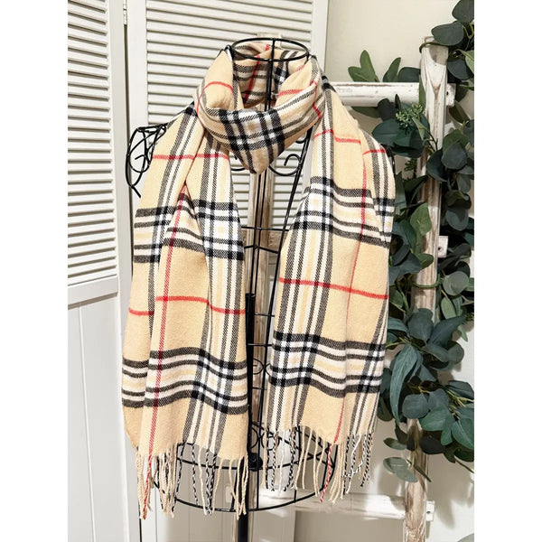Plaid Print Winter Scarf