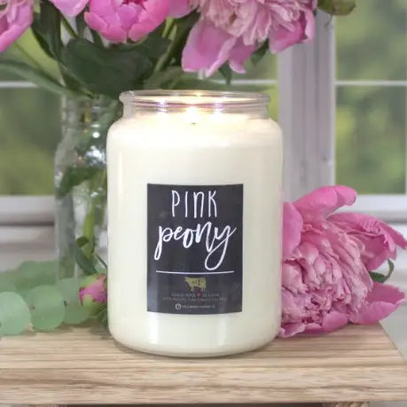 Milkhouse 26 oz Farmhouse Jar Candle: Pink Peony