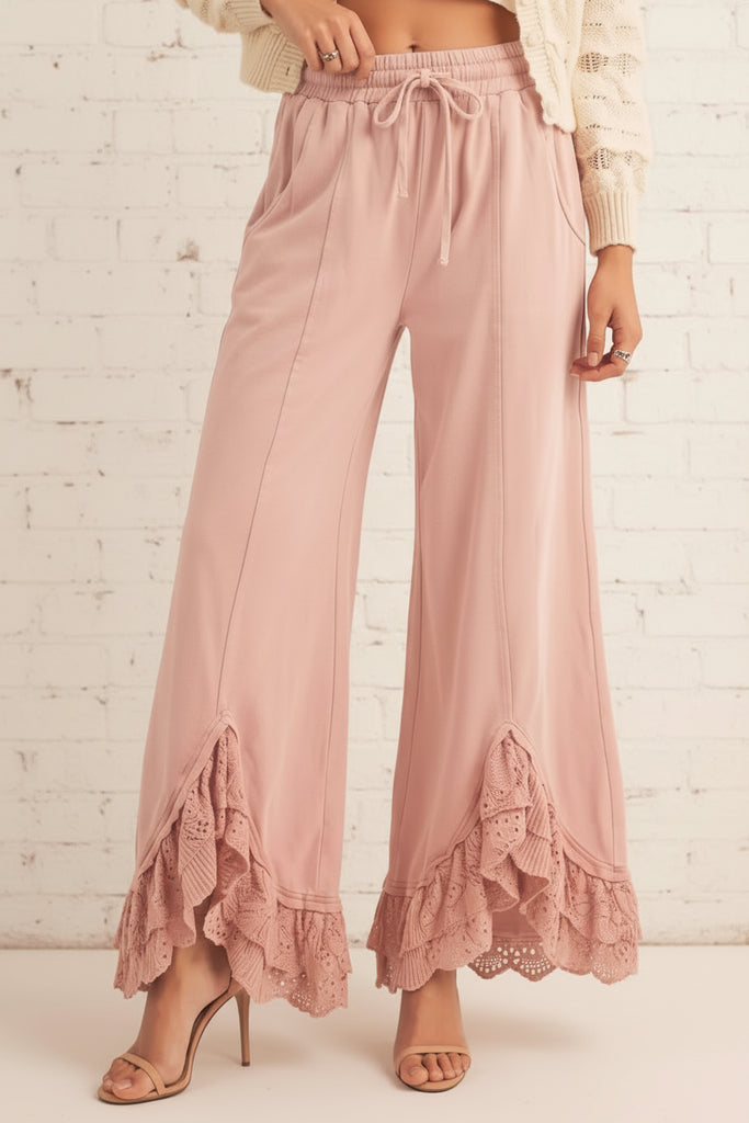 Romantic Lace Mineral Wash Whisper Wide Leg Pants