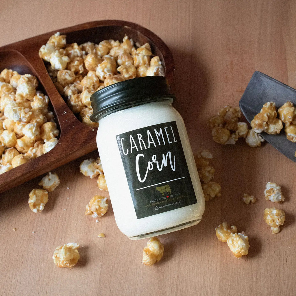 Milkhouse 13oz Mason Jar Candle "Caramel Corn"