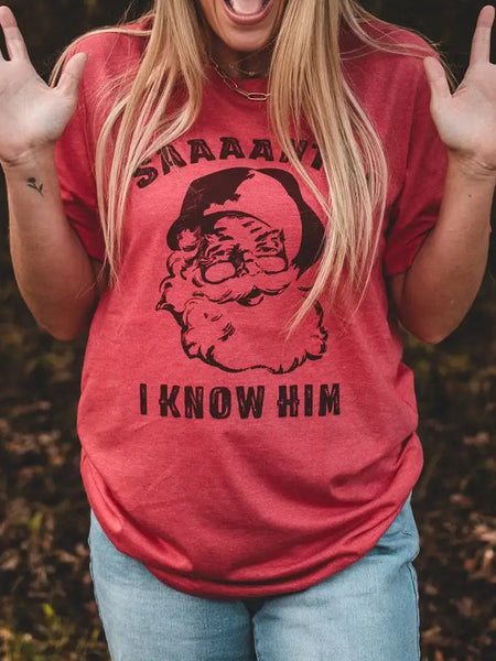 "Saaaanta! I Know Him!" Red Tee-Shirt