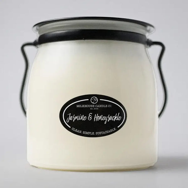 Milkhouse 16 oz Butter Jar Candle: Jasmine & Honeysuckle