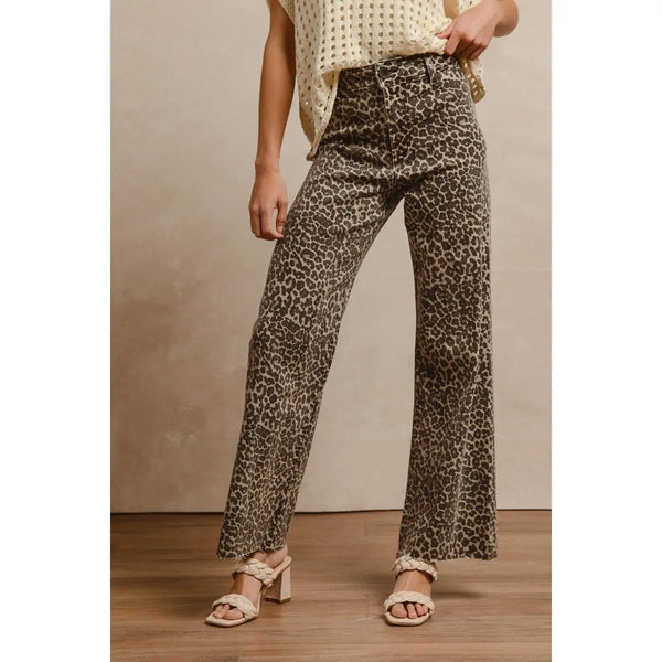 Leopard Print High Rise Jeans