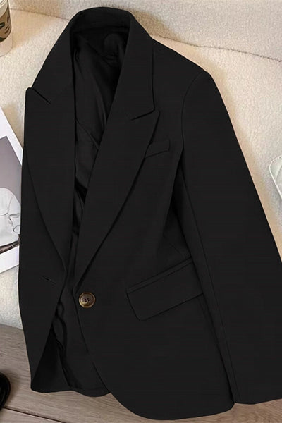 Single Button Black Everyday Blazer